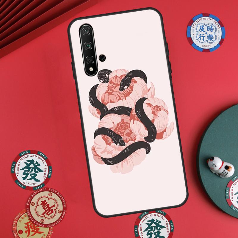 Иллюстрация Змеи Арт Для Huawei Nova Y60 Y70 Y90 Y72 Y73 Y61 Y91 7i 8i 11i 12i 12s 9 10 SE P20 P30 P40 Lite Чехол