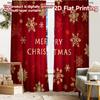 2pcs, 2D FLAT PRINTING Curtains (Without Rod) Festive Snowflakes Halloween Festival Popular Curtains&Drapes Prints Light