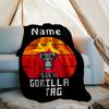 Personalized Custom Name Blanket - Gorilla Tag Print Design,Blanket for Sofa,Bed,Travel,Camping - Soft and Warm, Great Gift