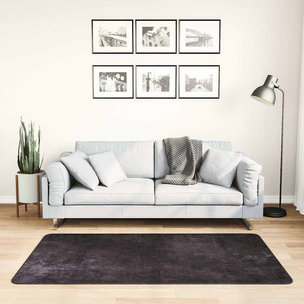 vidaXL Teppich Waschbar 80x150 cm Anthrazit