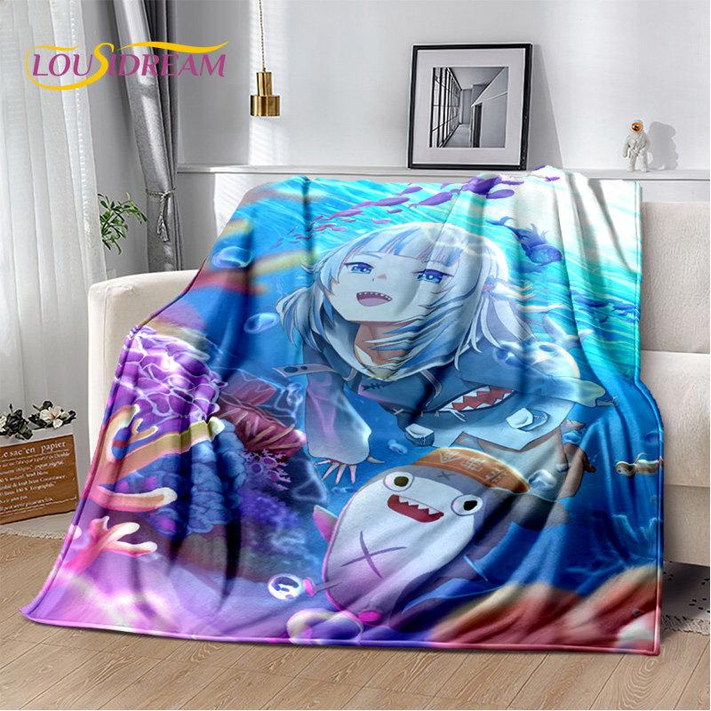 Gawr Gura Hololive милое аниме мягкое плюшевое одеяло, фланелевое одеяло для гостиной, спальни, кровати, дивана, чехол для пикника, детский чехол
