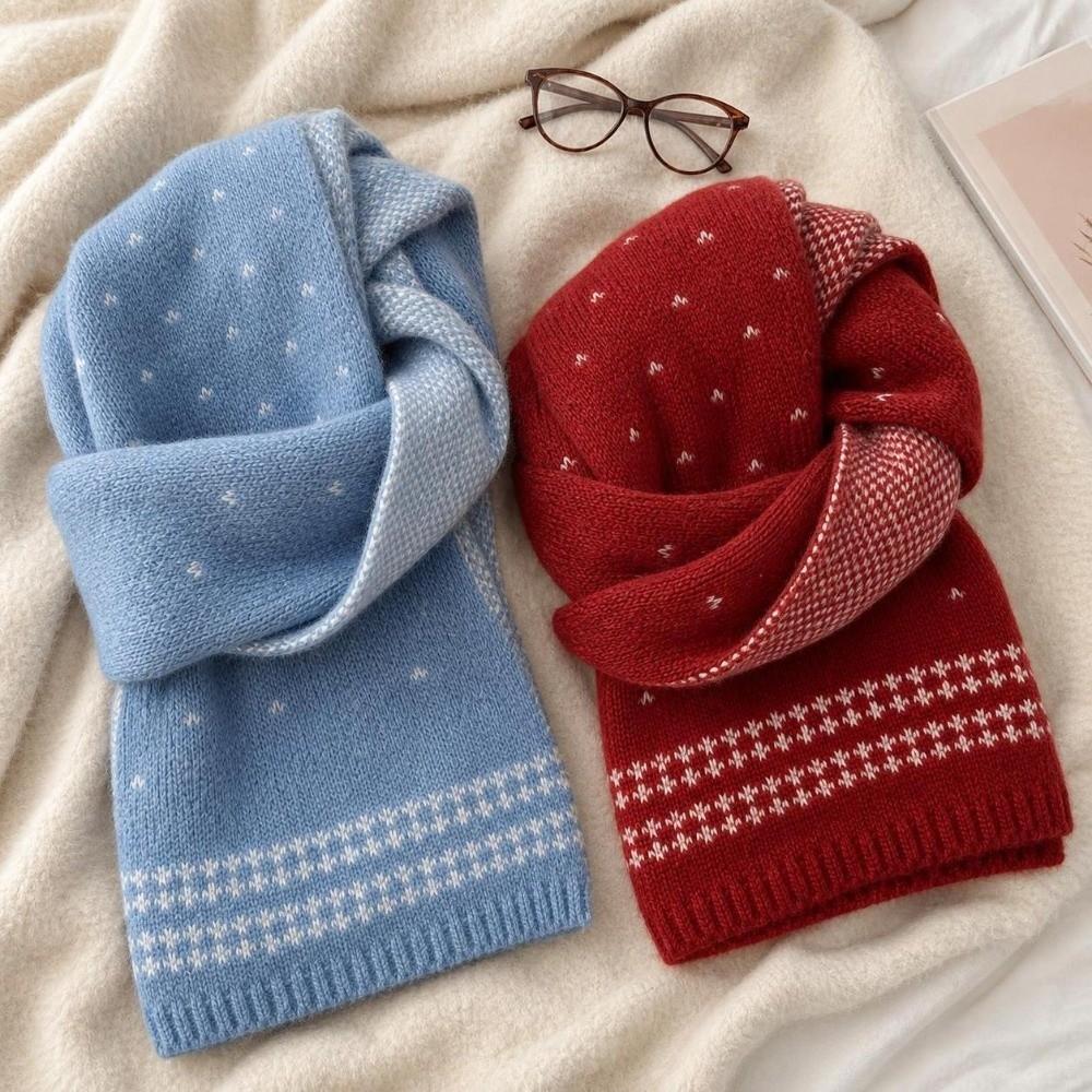Korean Style Ladies Wool Scarf 160×22cm Winter Scarf Versatile Knitted Scarf
