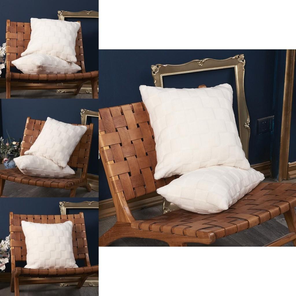 Pillowcase Only Luxurious Plush Square Cushion Cover For Sofa And Living Room With Invisible Zipper