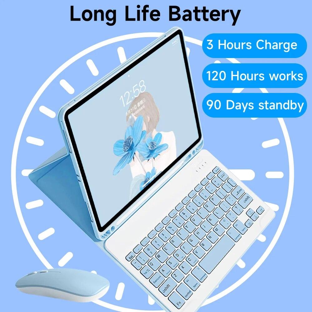 Кожаный чехол для планшета для iPad Pro 11 Air4/5th Bluetooth-клавиатура для iPad 9/10 поколения Чехол с противоударным защитным чехлом для перьев