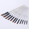 12 Artist Watercolor Painting Brushes Brush Oil Acrylic Flat & Paint Kit