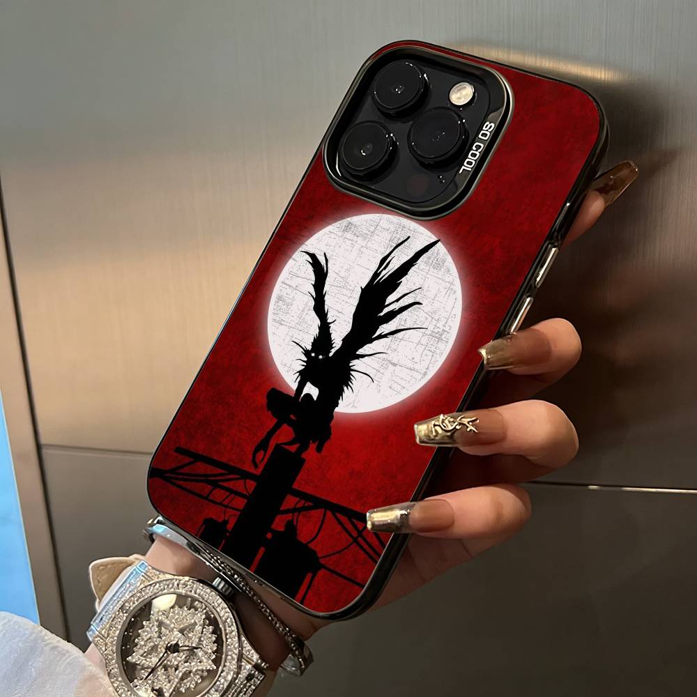 D-Death- Note- Classic anime For iPhone 17 16 15 14 13 12 11 Pro Max XS 17 Air Silicone Colored Silver Bumper Cover