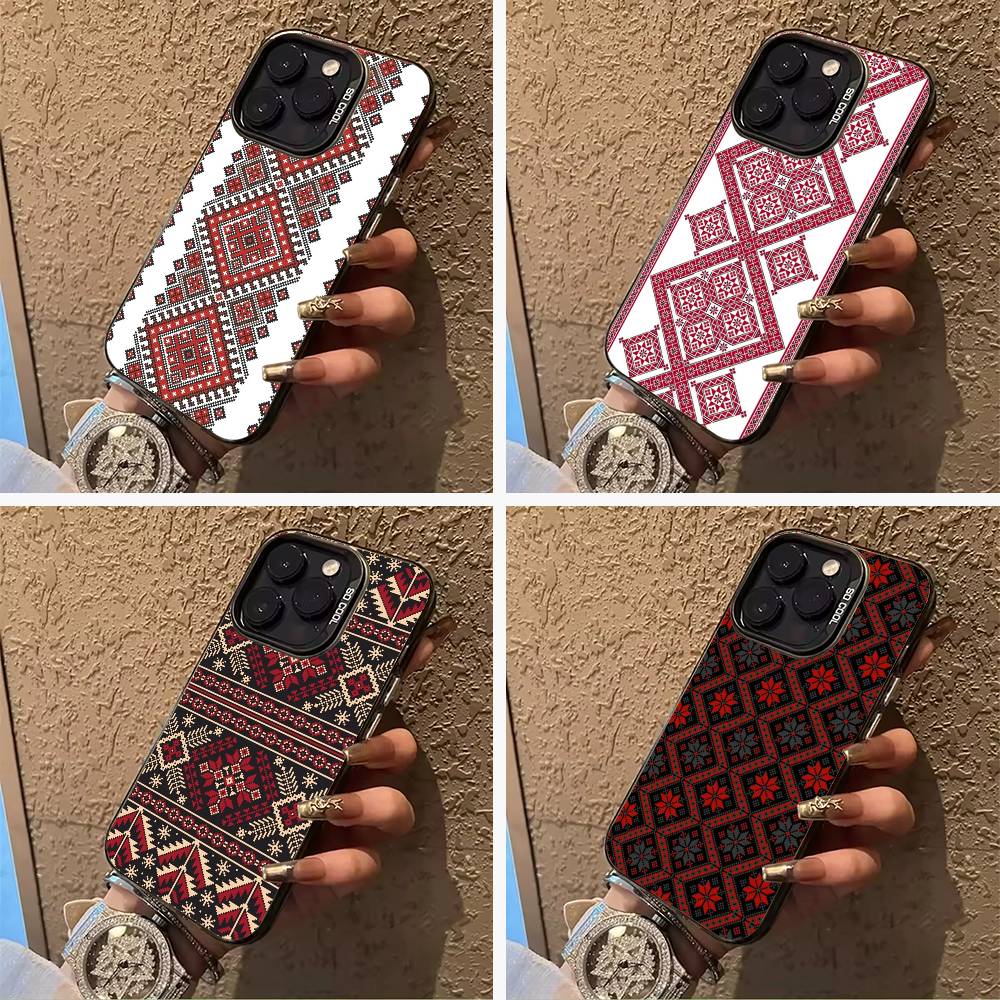Украинская вышивка Чехол для телефона для iPhone 17,16,15,14,13,12,11 Plus Pro Max Цветной Серебряный Чехол для телефона
