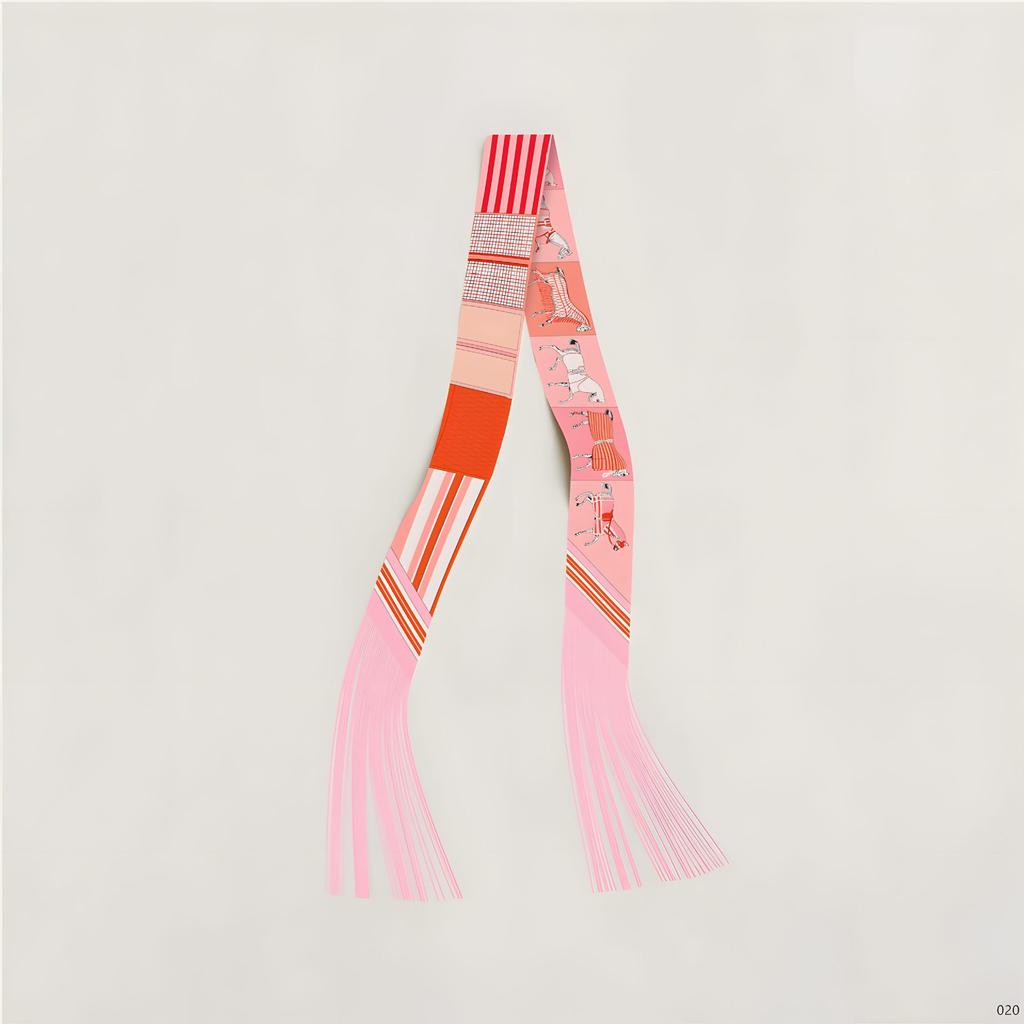 New Korean version of tassel small scarf female imitation silk twill silk silk scarf long silk scarf fashionable versatile streamer headscarf