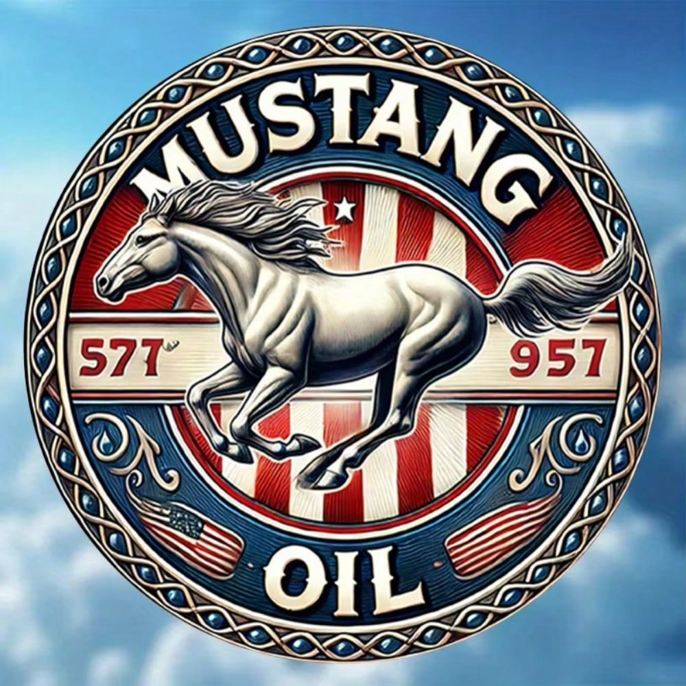 Металлическая табличка Винтажная 8 дюймов Ford Mustang 577 Масло 957 Настенное искусство Декор для дома