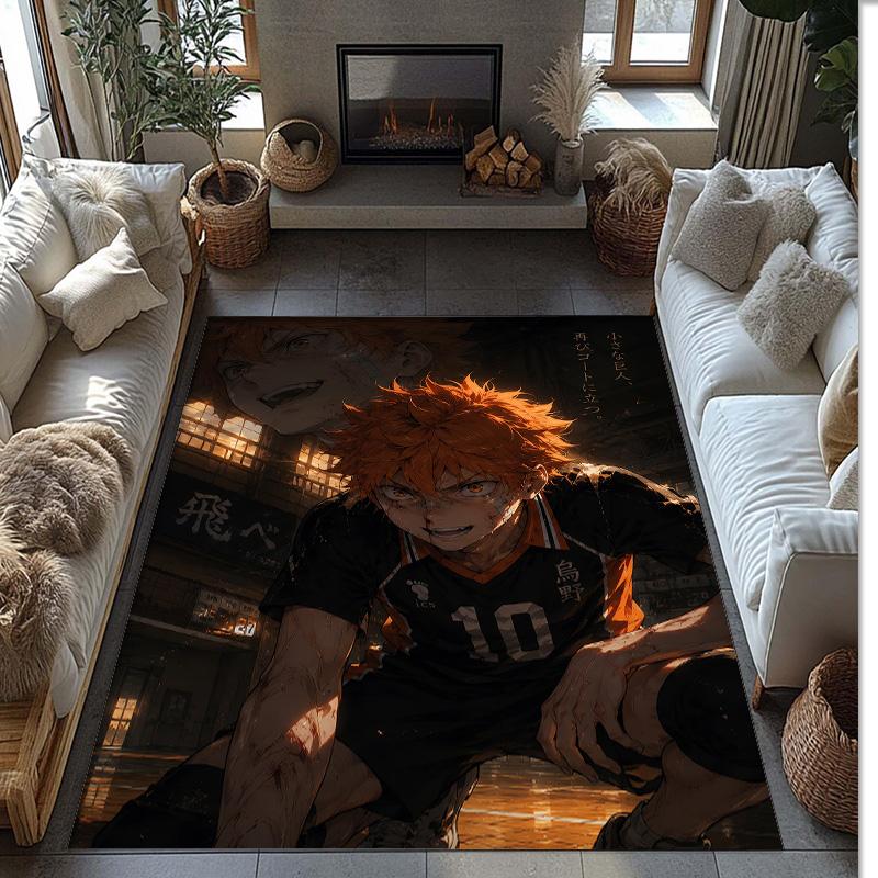 Soft Crystal Velvet Floor Rug,Haikyuu Anti Slip Decorative Carpet, Plush Area Mat For Indoor Home Decoration