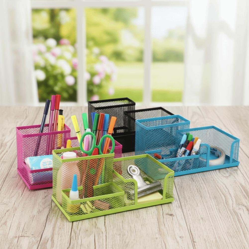 Hollowed-out Pencil Storage Box 3/4 Grid Makeup Brush Storage Bucket Bedroom Decoration