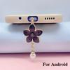 Cute 3D Flowers Phone Dust Plug Accessories Decoration Hanging Pendant for iPhone for Samsung Type-C Charging Port2