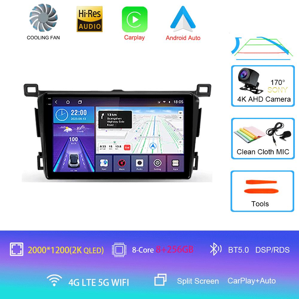 Android 14 для Toyota RAV4 Rav 4 2013 2014 2015 - 2019 Carplay Автомагнитола GPS Навигация DSP 360 Камера 2 Din Видео Стерео