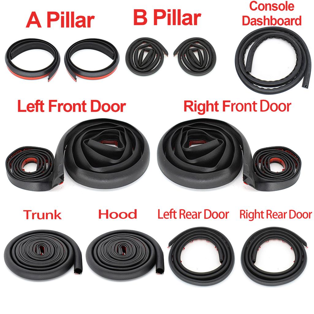 Car Door Seal Strip Kit Rubber Noise Insulation Weatherstrip For Tesla Model 3 Y Trunk Hood Dashboard A B Pillar Trim Sealings