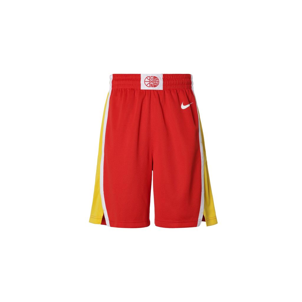 Nike Специальная выездная версия сборной Китая, быстросохнущие, удобные, легкие, дышащие баскетбольные шорты, мужские шорты, цвет «космический красный», дорожный желтый, FQ0389637