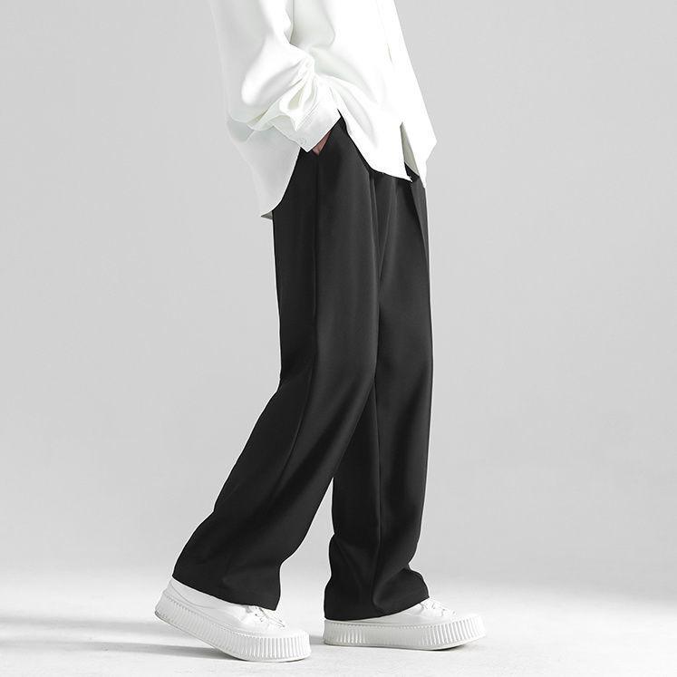 Мужские брюки свободного покроя Nine-Point в гонконгском стиле с широкими штанинами