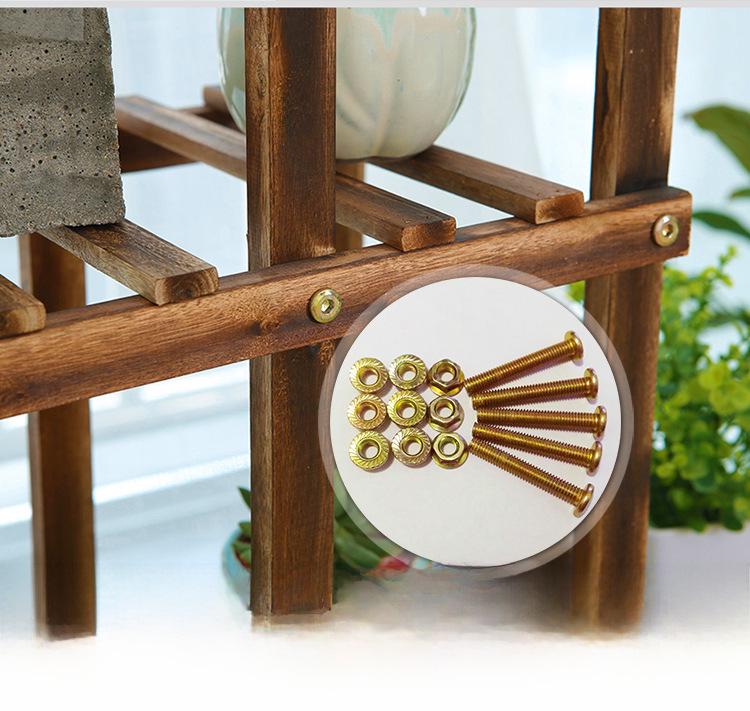 Multi-Layer Solid Wood Flower Stand for Balcony & Living Room