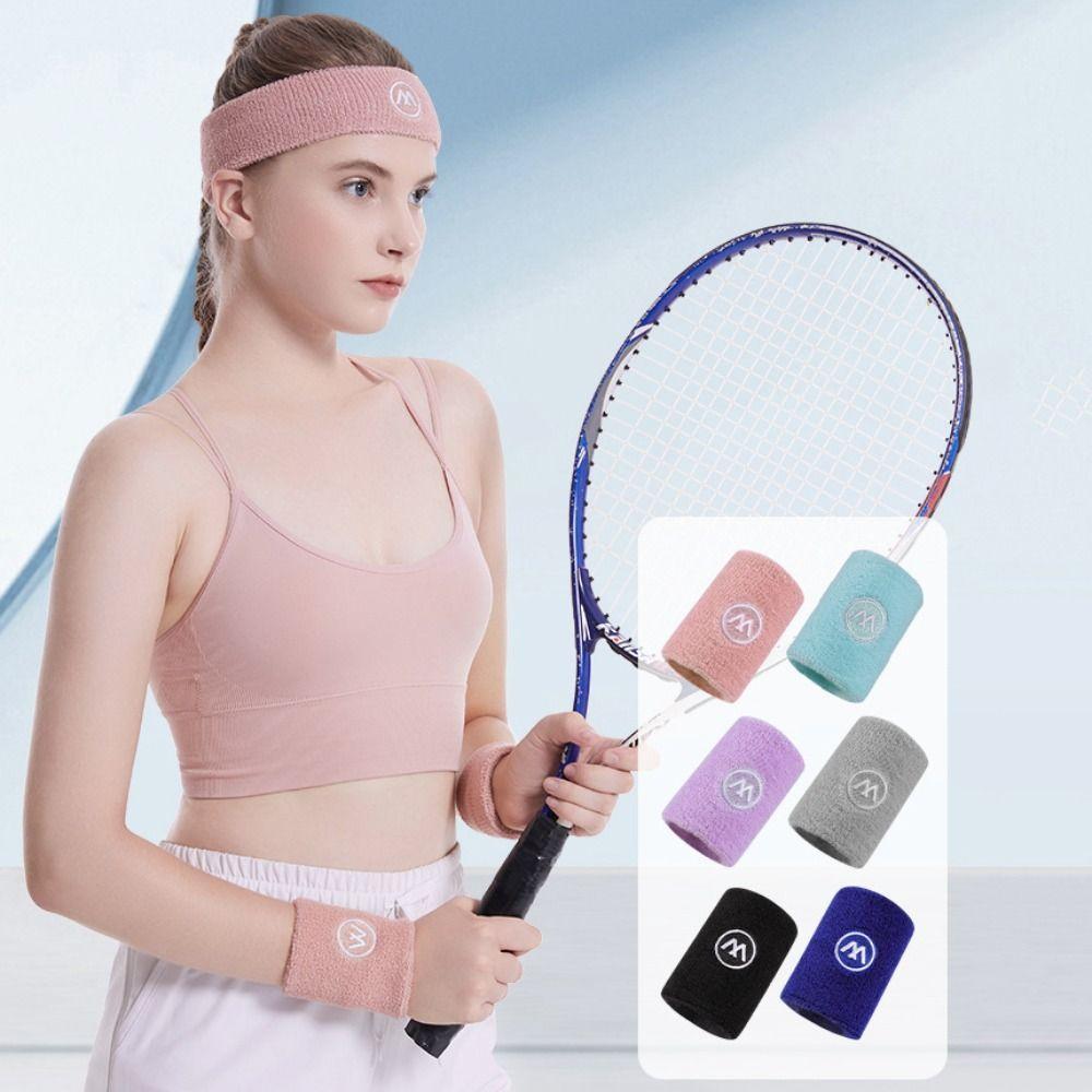 Absorb Sweat Tennis Headband Female Sports Sweat Wristband Towel Sweat Bands Fitness