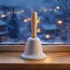 Decorative Metal Jingle Bell Hand Call Bell, Loud Christmas with Wooden Handle, Handle Small Musical Instrument for Kids Adults School Church Wedding