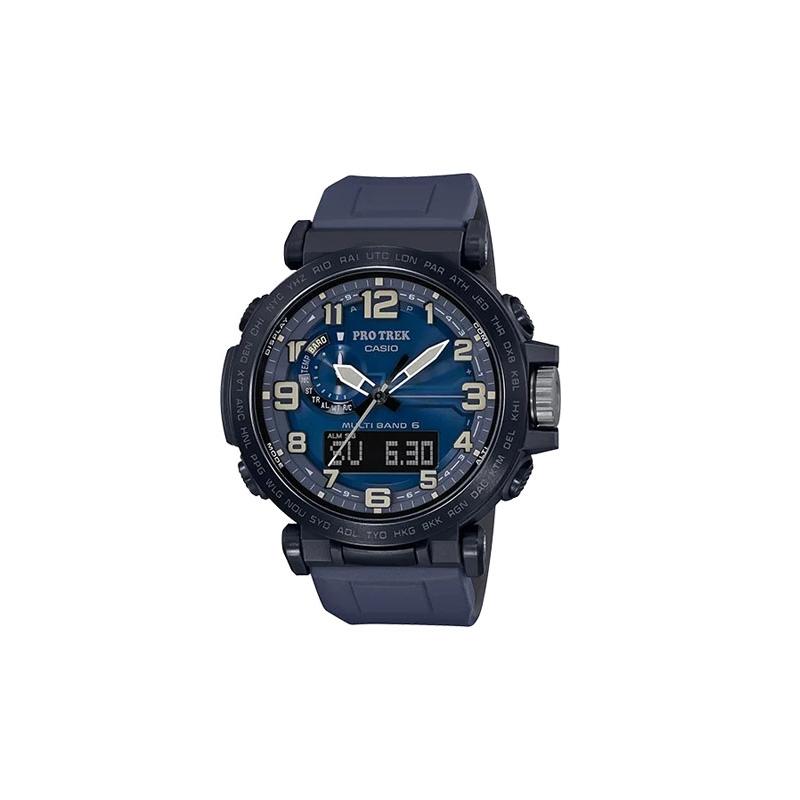 Casio CASIOPRO Серия TREK-Дисковый Двойной Дисплей Серия Измерение Температуры, Давления и Высоты Светодиодная Подсветка Солнечная Волна Для Улицы PRW6600Y-2