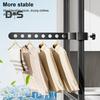 Foldable Clothes Hanger Rack with Adjustable Clamp Window Mount Rotatable Heavy Duty Indoor Balcony Clothing Drying Holder Organizer