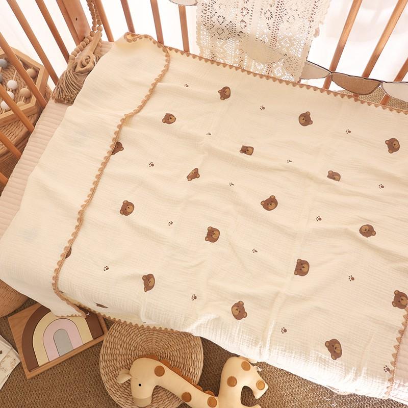 4-Layer Soft Cotton Muslin Blanket Baby Toddler Lightweight Air Conditioner Cover Bath Towel