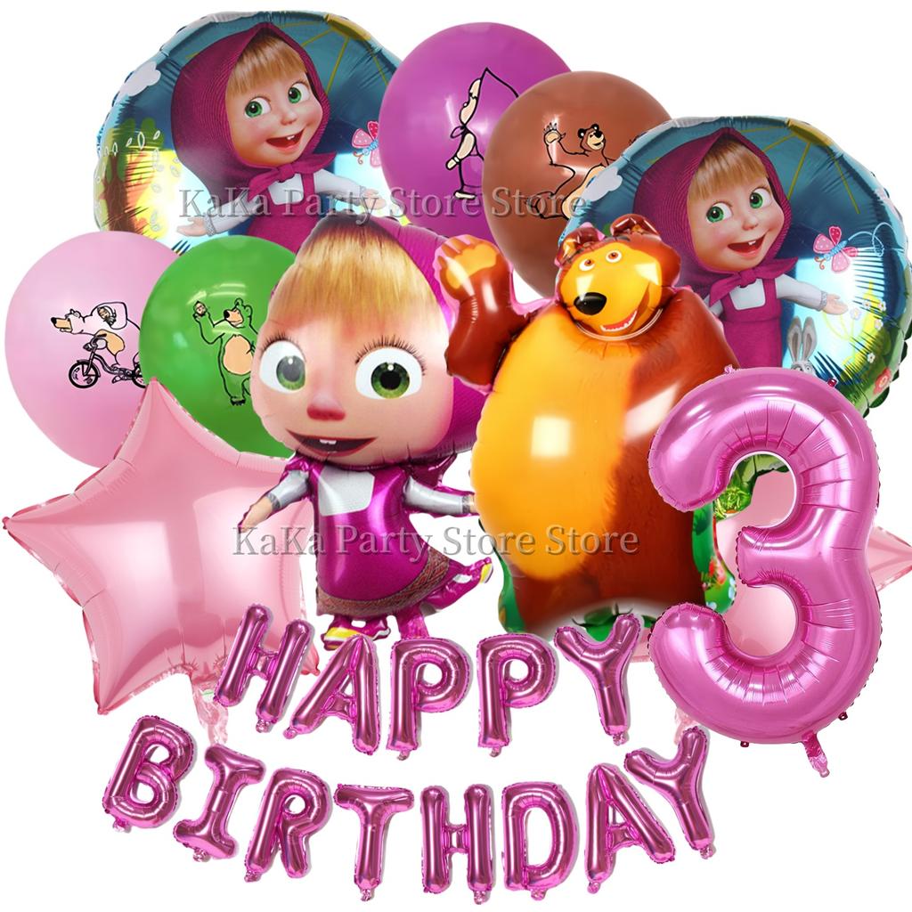 Girl and the Bear Birthday Set Party Decoration Birthday Plates Tablecloth Cup napkin Gift Bag Baby Shower Party Favors Supplies