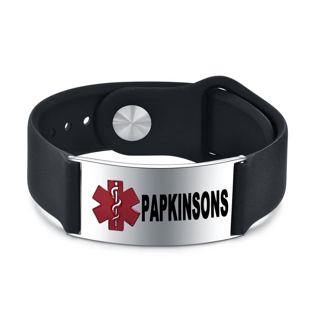 Медицинский мужской браслет из нержавеющей стали, силиконовый браслет, диабет, ХОБЛ, болезнь Альцгеймера, персонализированные украшения