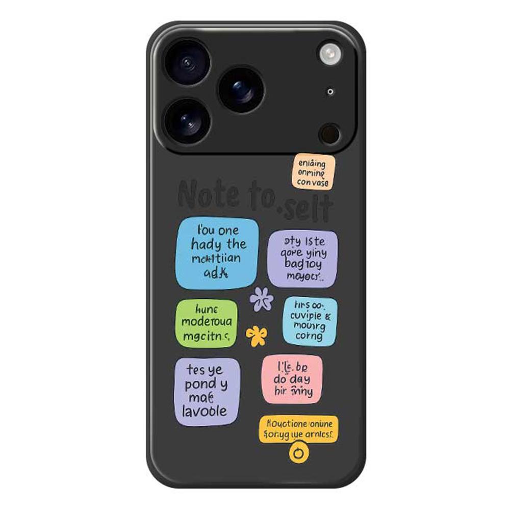 For iPhone 17 Pro Case Colored Sticky Notes Pattern Printing Straight Edge TPU Phone Back Cover
