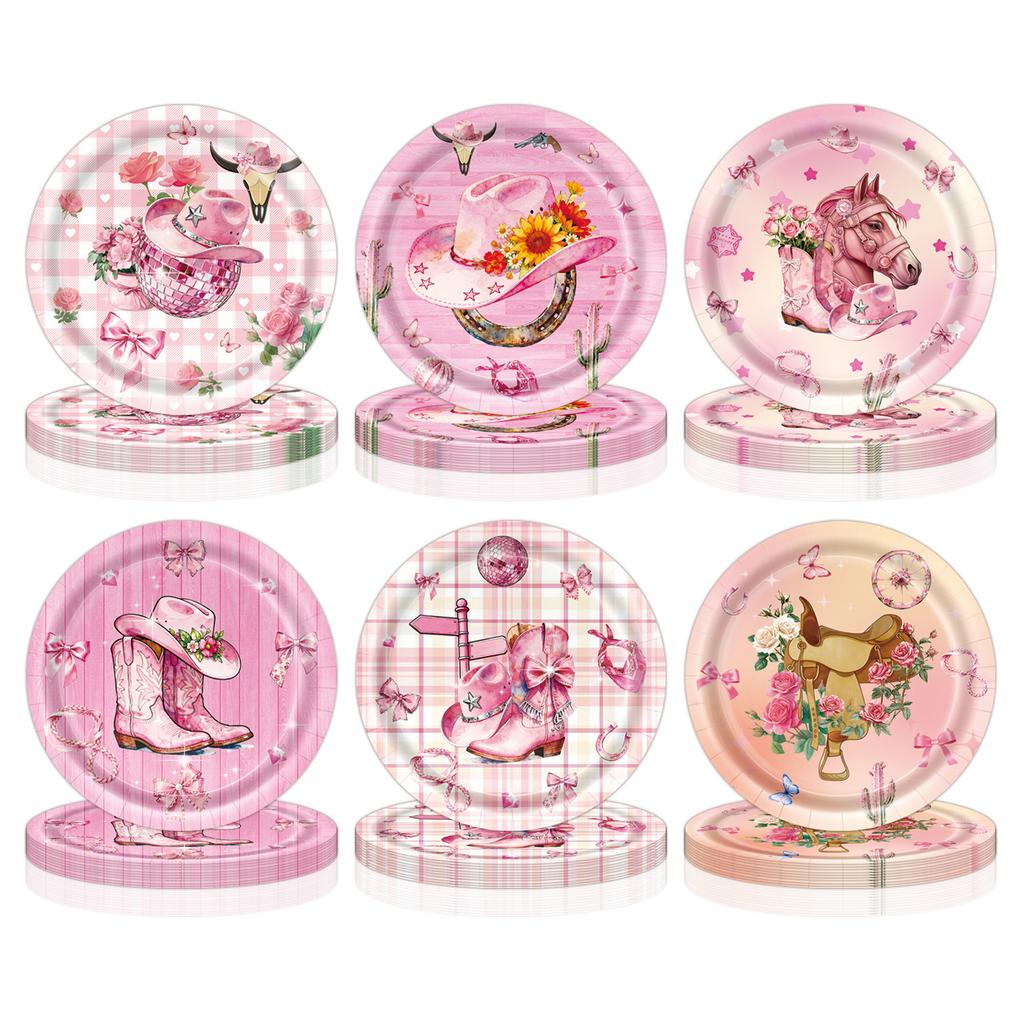 Popular Valentine'S Day Themed Tableware World Cup Party Supplies Denim Paper Plate Ladybug Birthday Ornaments