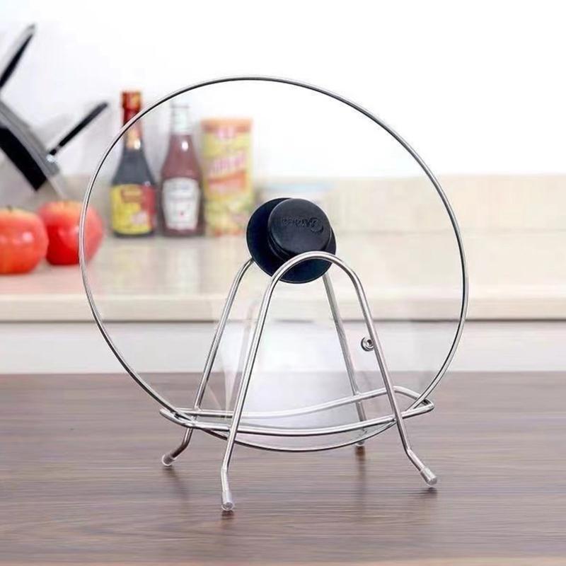 Стойка для полки, многослойная, экономящая место, нержавеющая разделочная доска, практичный кухонный органайзер, держатель для крышки кастрюли, железный арт-дом