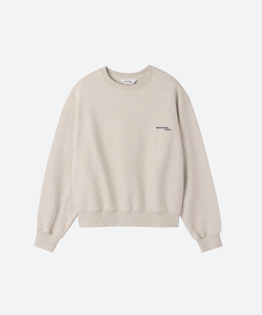 MOONSUN M.C Unisex, Logo Basic Sweatshirt / Oatmeal