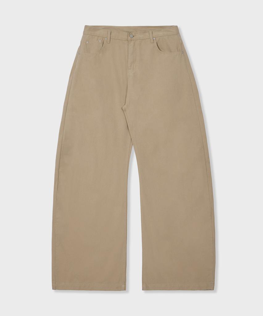 GLW Высокие Широкие Хлопковые Брюки Бежевые