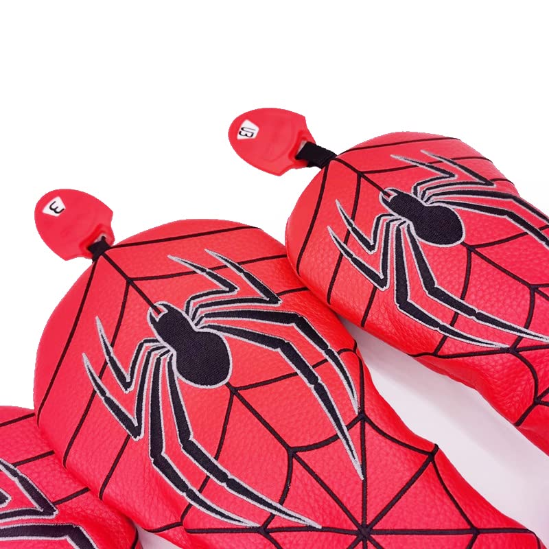 Комплект Чехол для головы гольфа Чехол для водителя 1 шт. Чехол Wood FW 2 шт. Чехол Utility UT 1 шт. с меткой для переоборудования Spiders 2022 НОВЫЙ 4 шт. / (красный