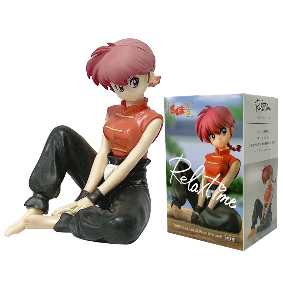 В наличии 10 см Ranma 1/2 Тэндо Аканэ Ранма ПВХ Аниме Фигурка Периферия Каваи Сидячие Игрушки Настольные Украшения для Автомобиля Модель Подарки
