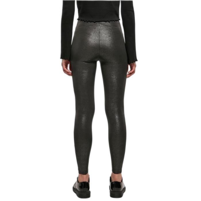 Женские леггинсы из искусственной кожи с высокой талией Urban Classics - черные - L