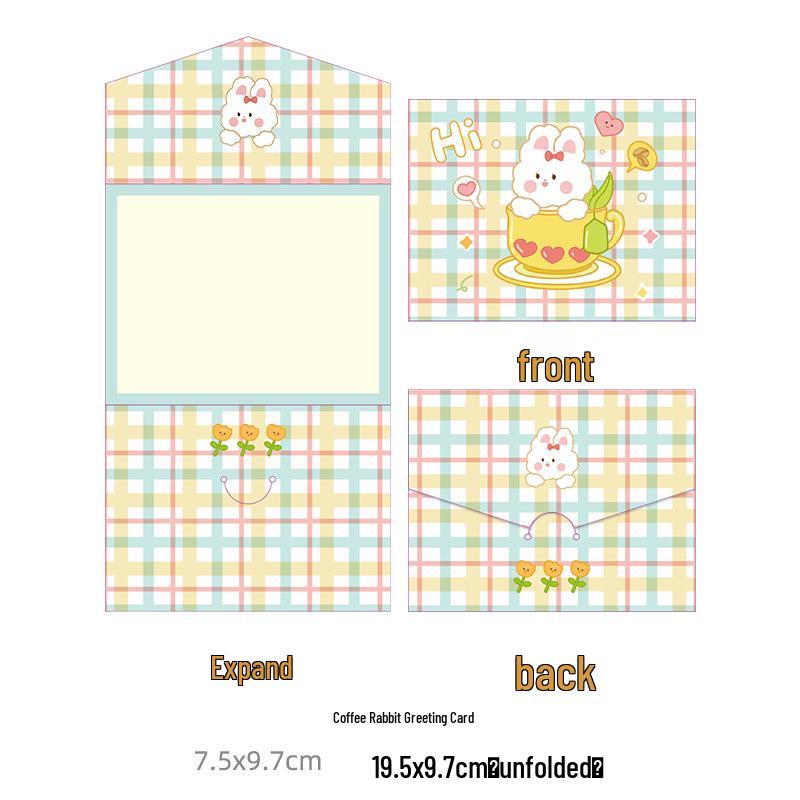 Настраиваемая креативная рождественская открытка с кроликом: Идеальный подарок студенту, благословение на день рождения или милый сувенир для вечеринки питомцев с маленьким конвертом