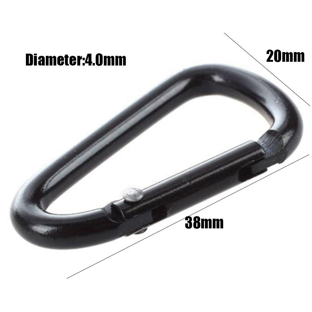 Aluminium Safety Camping Hiking Hook Buckle Keychain Alloy Carabiner Black Climbing Button
