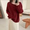 Korean High-End Beaded Knit Pullover for Women - Autumn/Winter Slimming Loose Sweater