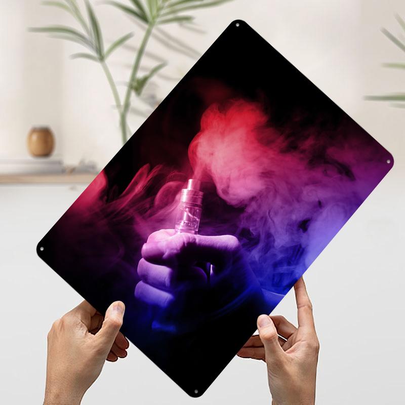 Colorful Clouds of Vape Tinplate Poster Customized Wall Art Vintage Retro Metal Signs for Room Ornaments Decoration Home Decor