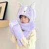 Children's Plush Winter Hat Set: Three-Piece Scarf, Gloves, and Ear-Protecting Cap