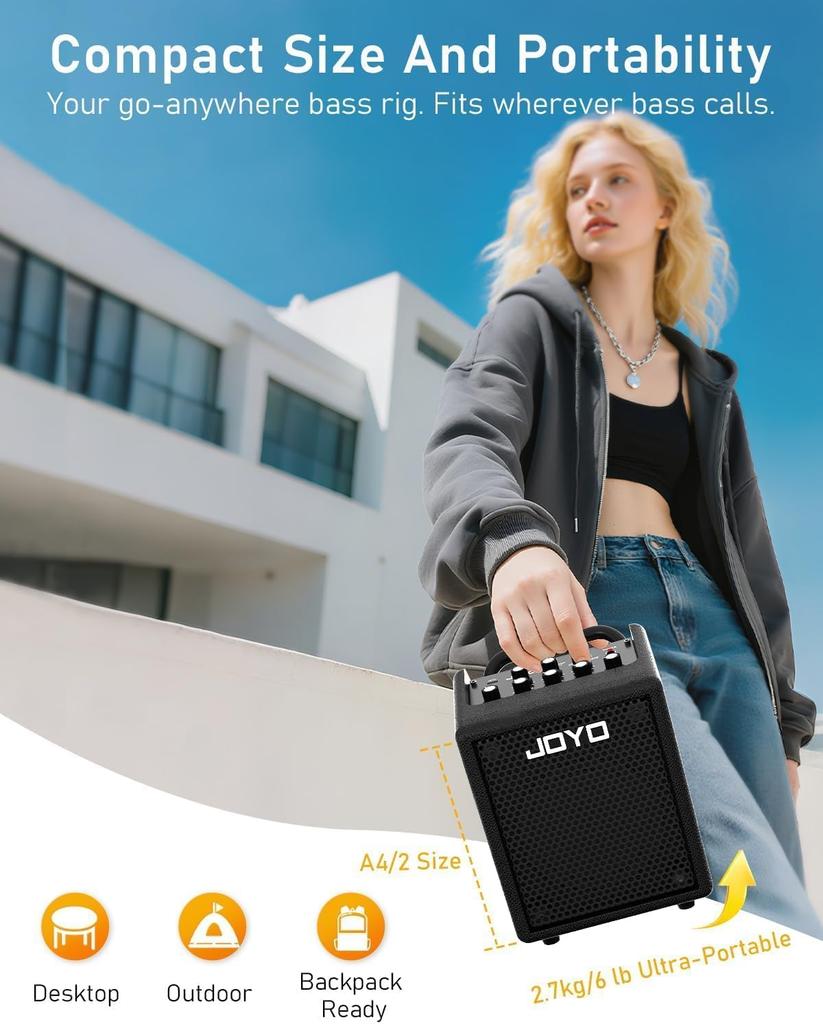 JOYO VIBE CUBE Компактный Басовый Комбоусилитель, Черный BA-30