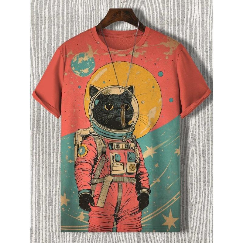 Summer Men's Fun Frog Art 3D Print T-Shirt Men's & Women's Short-Sleeve Crew Neck T-Shirt Relaxed Fit Casual Cartoon Top