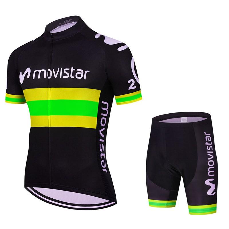 Mens Cycling Jersey Bib Shorts Set 2026 Movistar Team Breathable Riding Kit Road Bike