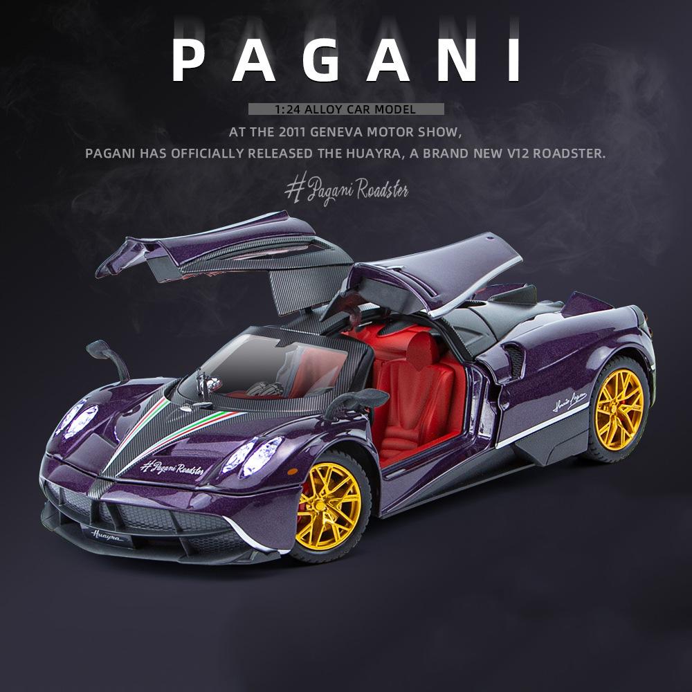 1:24 Pagani Huayra Dinastia Sport Car Model Toys Alloy Diecast Sound Light 4 Door Opened Racing Vehicle For Kids Gift Collection