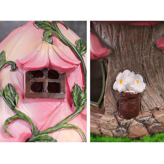 Garden Statue Solar Light Resin Outdoor Snail Welcome Figurine Eco-Friendly Flower Shape