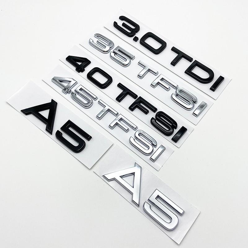 2026 Black Silver Letters 2.0TDI 3.0TDI 40TDI 35TFSI 40TFSI 45TFSI Emblem for Audi A5 S5 Car Fender Trunk Rear Logo Sticker