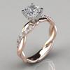 18k Rose Gold Plated Princess Cut Diamond Engagement Ring