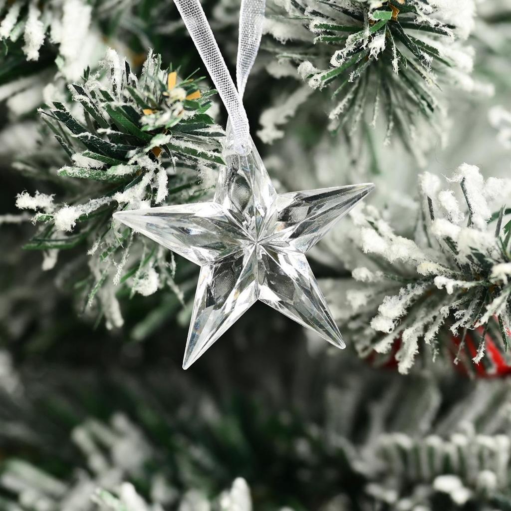 Transparent Christmas Tree Ornaments: Icicles, Snowflakes, and Deer Pendants