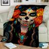 Horror Female Skull Dead Girl Gothic Blanket,Soft Throw Blanket for Home Bedroom Bed Sofa Picnic Travel Office Cover Blanket Kid